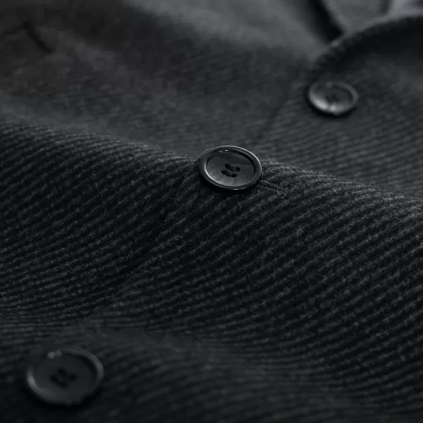 PJ PAUL JONES Men's Herringbone Wool Blend Long Overcoat Pea Coat with Brooch)