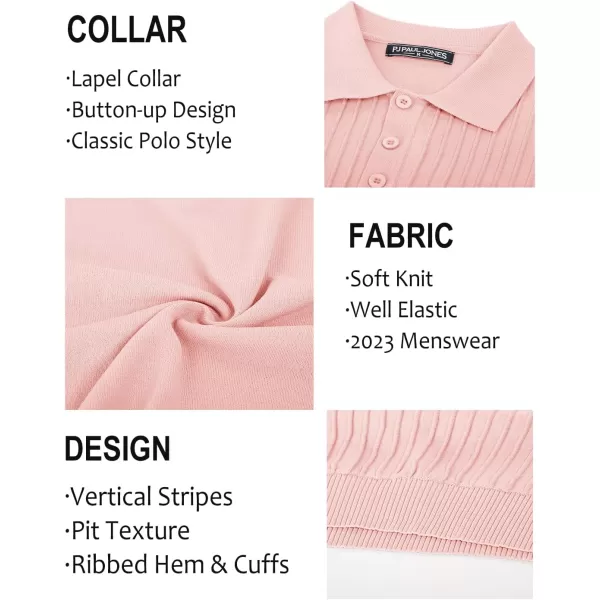 PJ PAUL JONES Mens Knit Polo Shirts Casual Short Sleeve Regular Fit Breathable Golf Shirts for Men