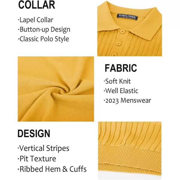 PJ PAUL JONES Mens Knit Polo Shirts Casual Short Sleeve Regular Fit Breathable Golf Shirts for Men