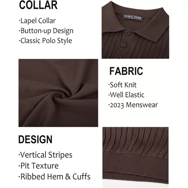 PJ PAUL JONES Mens Knit Polo Shirts Casual Short Sleeve Regular Fit Breathable Golf Shirts for Men