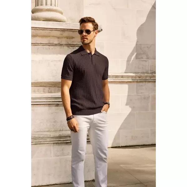 PJ PAUL JONES Mens Knit Polo Shirts Casual Short Sleeve Regular Fit Breathable Golf Shirts for Men