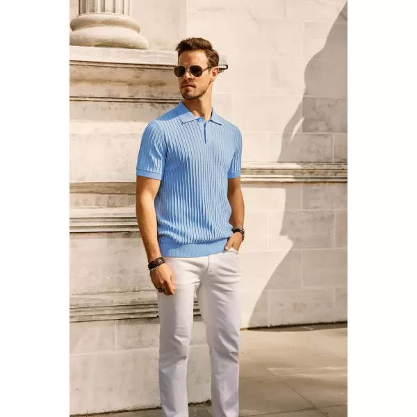 PJ PAUL JONES Mens Knit Polo Shirts Casual Short Sleeve Regular Fit Breathable Golf Shirts for Men