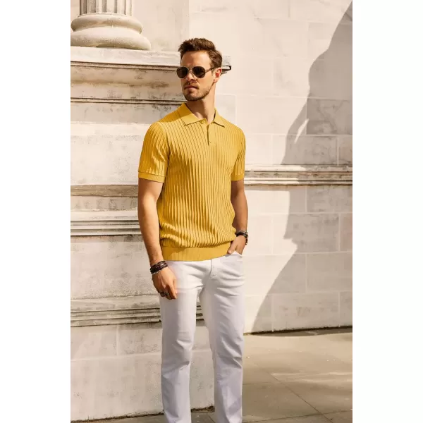 PJ PAUL JONES Mens Knit Polo Shirts Casual Short Sleeve Regular Fit Breathable Golf Shirts for Men