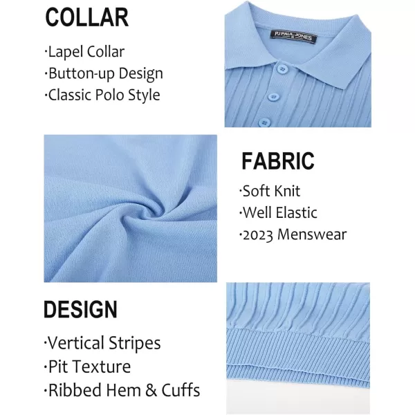 PJ PAUL JONES Mens Knit Polo Shirts Casual Short Sleeve Regular Fit Breathable Golf Shirts for Men