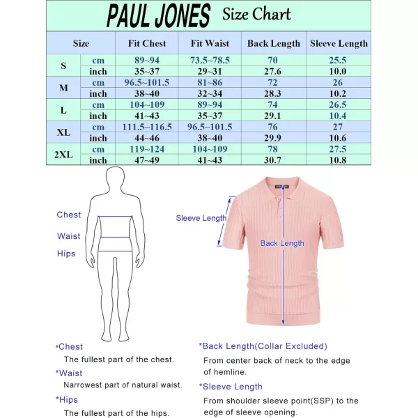 PJ PAUL JONES Mens Knit Polo Shirts Casual Short Sleeve Regular Fit Breathable Golf Shirts for Men
