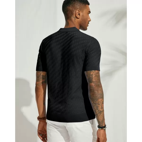 PJ PAUL JONES Mens Knit Polo Shirts Casual Short Sleeve Texture Golf Shirt