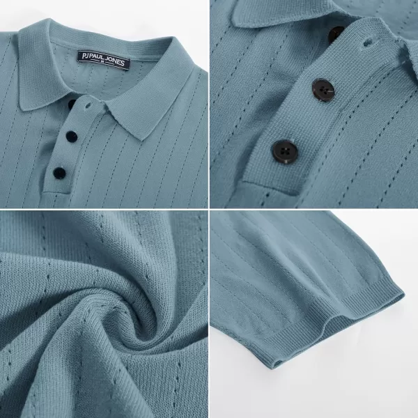 PJ PAUL JONES Men's Knit Polo Shirts Lightweight Short Sleeve Pullover Golf Shirts