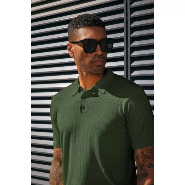 PJ PAUL JONES Men's Knit Polo Shirts Lightweight Short Sleeve Pullover Golf Shirts