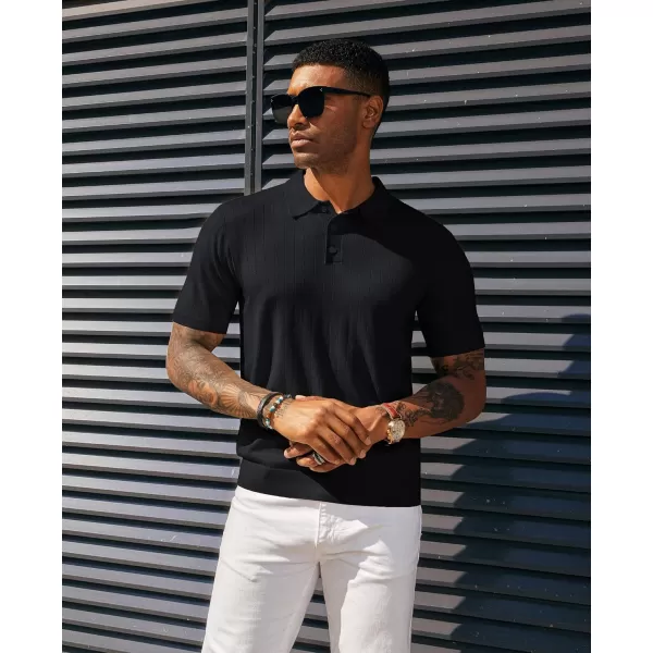 PJ PAUL JONES Men's Knit Polo Shirts Lightweight Short Sleeve Pullover Golf Shirts