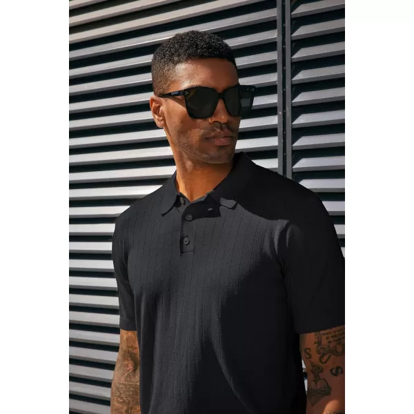 PJ PAUL JONES Men's Knit Polo Shirts Lightweight Short Sleeve Pullover Golf Shirts