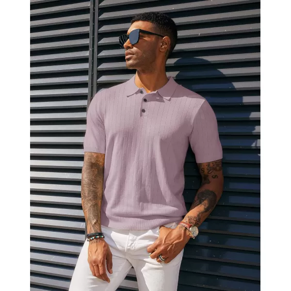 PJ PAUL JONES Men's Knit Polo Shirts Lightweight Short Sleeve Pullover Golf Shirts