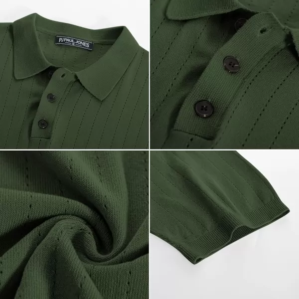 PJ PAUL JONES Men's Knit Polo Shirts Lightweight Short Sleeve Pullover Golf Shirts