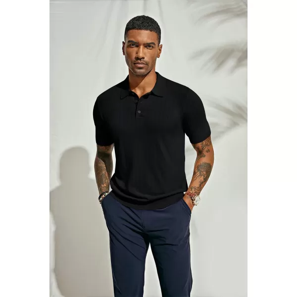 PJ PAUL JONES Men's Knit Polo Shirts Lightweight Short Sleeve Pullover Golf Shirts