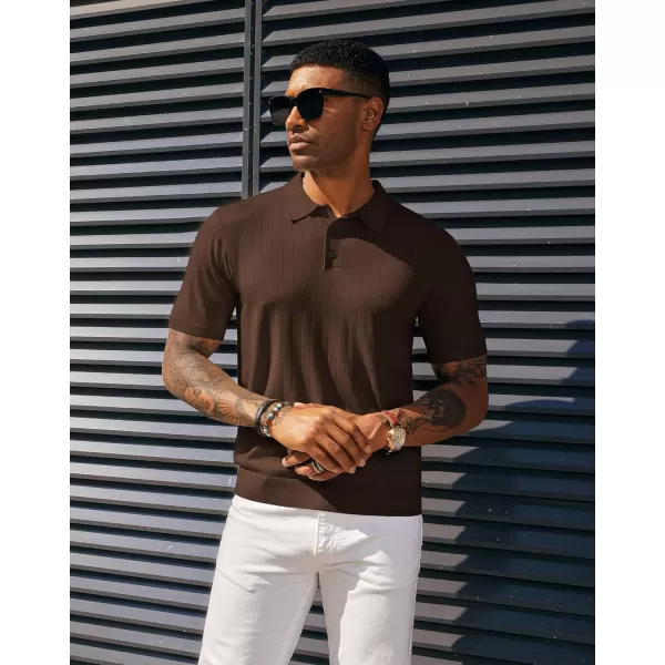 PJ PAUL JONES Men's Knit Polo Shirts Lightweight Short Sleeve Pullover Golf Shirts