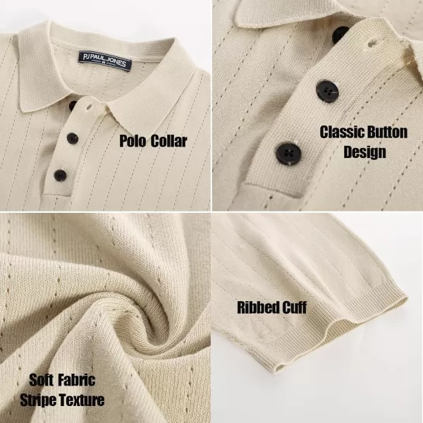 PJ PAUL JONES Men's Knit Polo Shirts Lightweight Short Sleeve Pullover Golf Shirts
