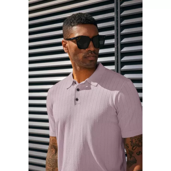 PJ PAUL JONES Men's Knit Polo Shirts Lightweight Short Sleeve Pullover Golf Shirts