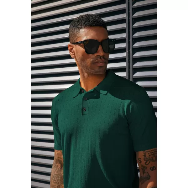 PJ PAUL JONES Men's Knit Polo Shirts Lightweight Short Sleeve Pullover Golf Shirts