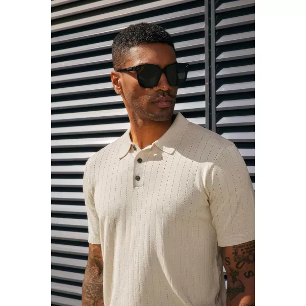 PJ PAUL JONES Men's Knit Polo Shirts Lightweight Short Sleeve Pullover Golf Shirts