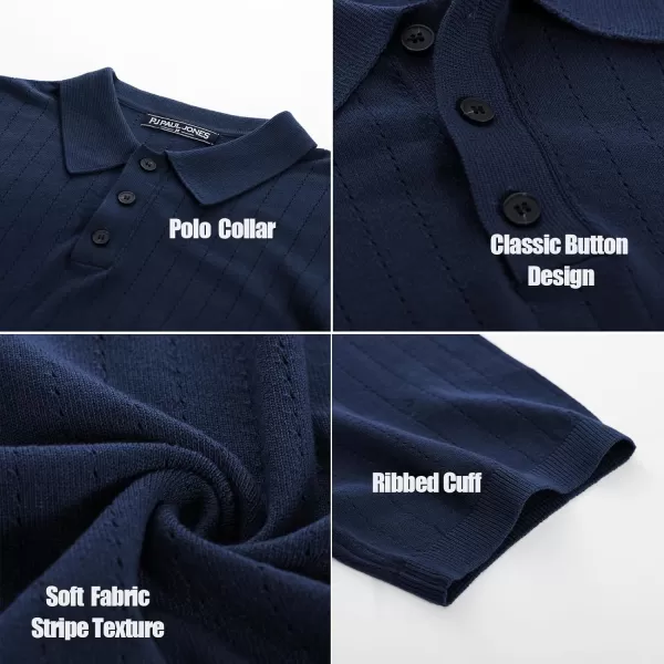 PJ PAUL JONES Men's Knit Polo Shirts Lightweight Short Sleeve Pullover Golf Shirts