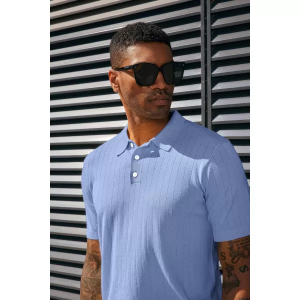 PJ PAUL JONES Men's Knit Polo Shirts Lightweight Short Sleeve Pullover Golf Shirts