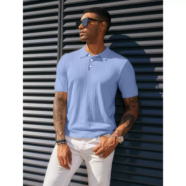PJ PAUL JONES Men's Knit Polo Shirts Lightweight Short Sleeve Pullover Golf Shirts