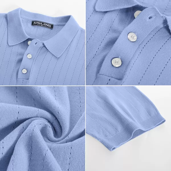 PJ PAUL JONES Men's Knit Polo Shirts Lightweight Short Sleeve Pullover Golf Shirts