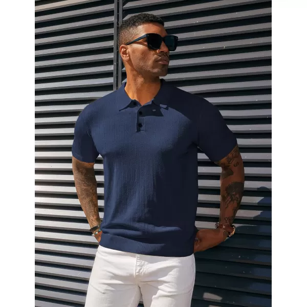 PJ PAUL JONES Men's Knit Polo Shirts Lightweight Short Sleeve Pullover Golf Shirts