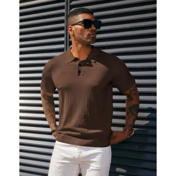 PJ PAUL JONES Men's Knit Polo Shirts Lightweight Short Sleeve Pullover Golf Shirts