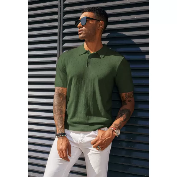 PJ PAUL JONES Men's Knit Polo Shirts Lightweight Short Sleeve Pullover Golf Shirts