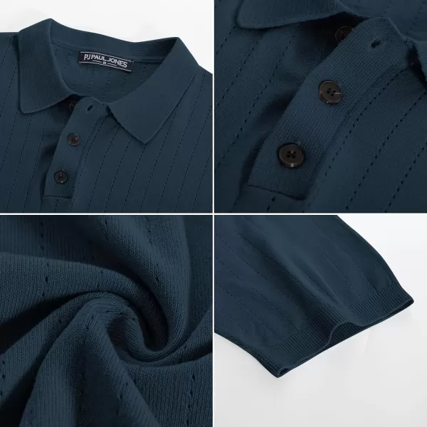 PJ PAUL JONES Men's Knit Polo Shirts Lightweight Short Sleeve Pullover Golf Shirts