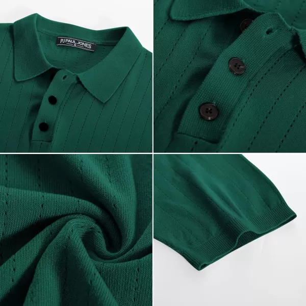 PJ PAUL JONES Men's Knit Polo Shirts Lightweight Short Sleeve Pullover Golf Shirts
