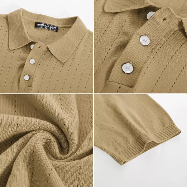 PJ PAUL JONES Men's Knit Polo Shirts Lightweight Short Sleeve Pullover Golf Shirts