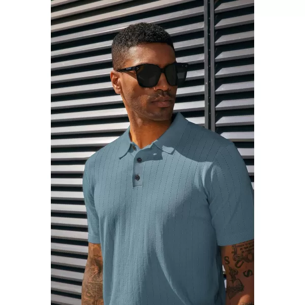 PJ PAUL JONES Men's Knit Polo Shirts Lightweight Short Sleeve Pullover Golf Shirts