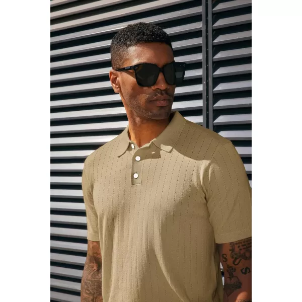 PJ PAUL JONES Men's Knit Polo Shirts Lightweight Short Sleeve Pullover Golf Shirts