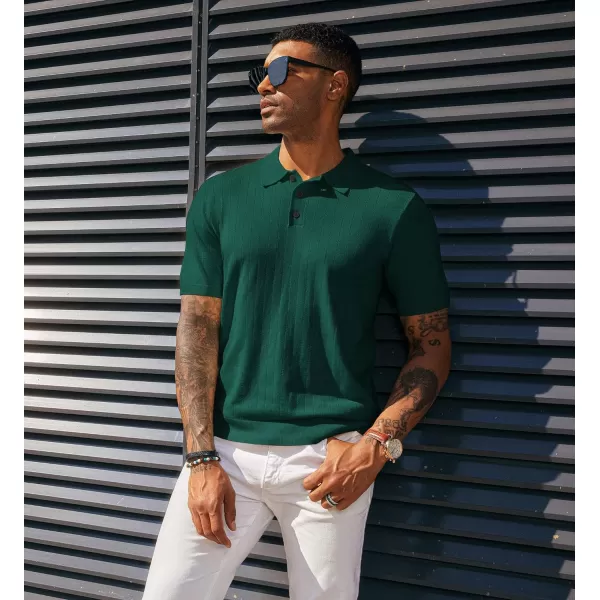 PJ PAUL JONES Men's Knit Polo Shirts Lightweight Short Sleeve Pullover Golf Shirts