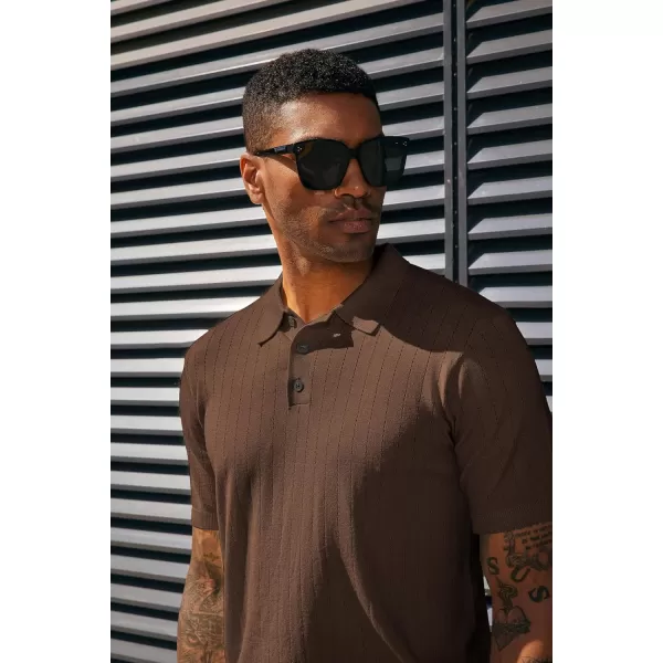 PJ PAUL JONES Men's Knit Polo Shirts Lightweight Short Sleeve Pullover Golf Shirts