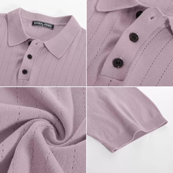PJ PAUL JONES Men's Knit Polo Shirts Lightweight Short Sleeve Pullover Golf Shirts