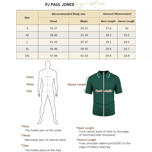 PJ PAUL JONES Men's Knit Polo Shirts Short Sleeve Quarter Zip Polo Shirt
