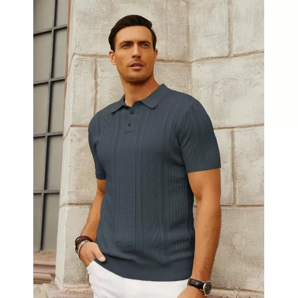 PJ PAUL JONES Mens Knitted Polo Shirt Short Sleeve Knit Texture Shirt Men Knitting Golf T Shirts