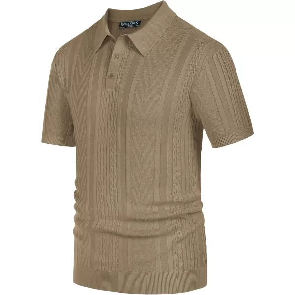 PJ PAUL JONES Mens Knitted Polo Shirt Short Sleeve Knit Texture Shirt Men Knitting Golf T Shirts