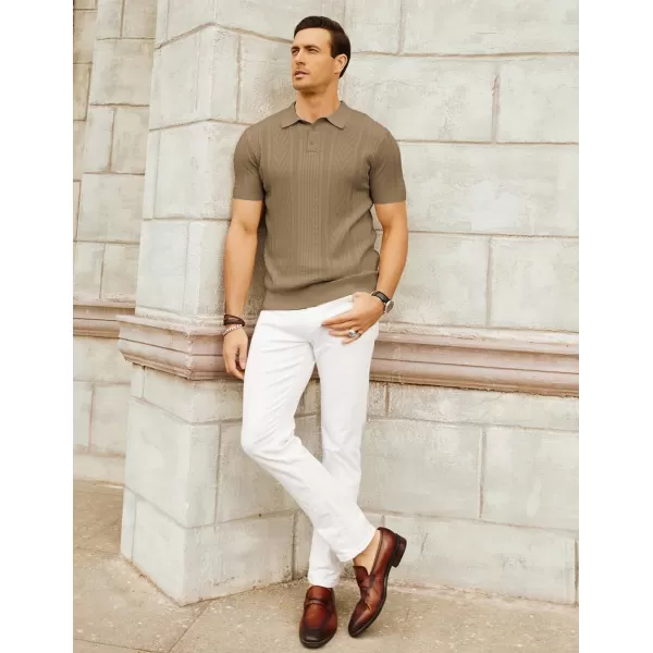 PJ PAUL JONES Mens Knitted Polo Shirt Short Sleeve Knit Texture Shirt Men Knitting Golf T Shirts