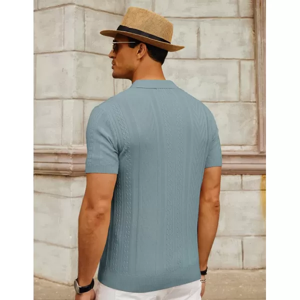 PJ PAUL JONES Mens Knitted Polo Shirt Short Sleeve Knit Texture Shirt Men Knitting Golf T Shirts