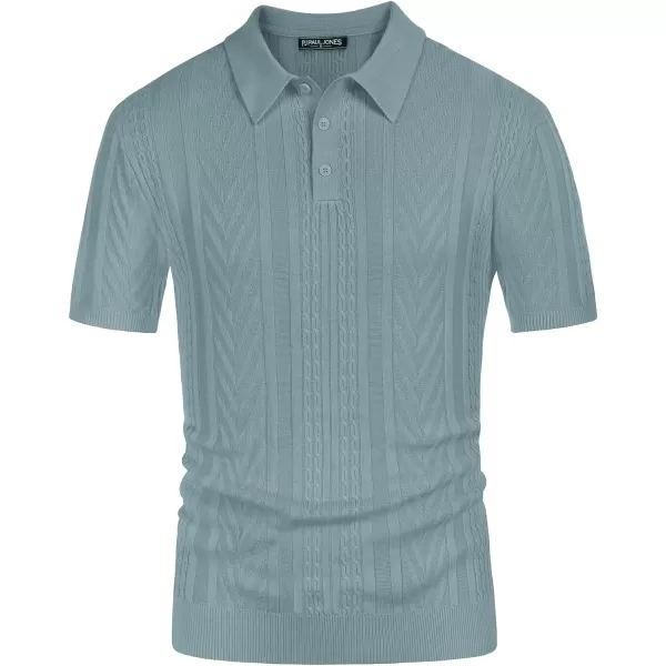 PJ PAUL JONES Mens Knitted Polo Shirt Short Sleeve Knit Texture Shirt Men Knitting Golf T Shirts