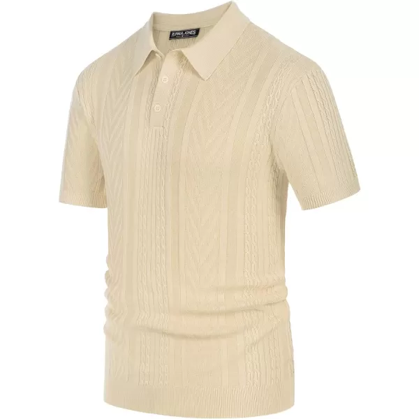 PJ PAUL JONES Mens Knitted Polo Shirt Short Sleeve Knit Texture Shirt Men Knitting Golf T Shirts