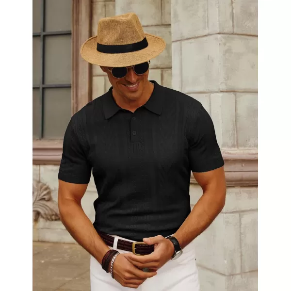 PJ PAUL JONES Mens Knitted Polo Shirt Short Sleeve Knit Texture Shirt Men Knitting Golf T Shirts