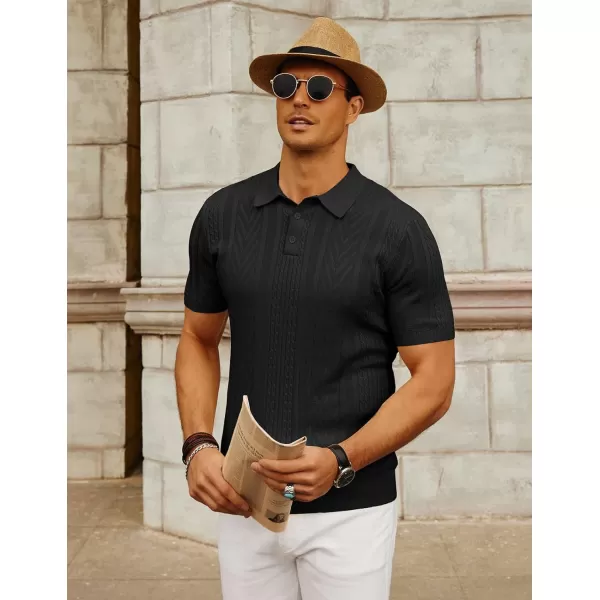 PJ PAUL JONES Mens Knitted Polo Shirt Short Sleeve Knit Texture Shirt Men Knitting Golf T Shirts