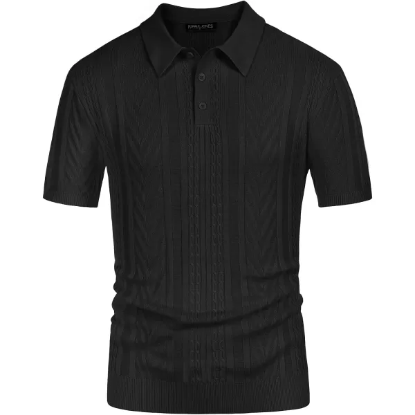 PJ PAUL JONES Mens Knitted Polo Shirt Short Sleeve Knit Texture Shirt Men Knitting Golf T Shirts