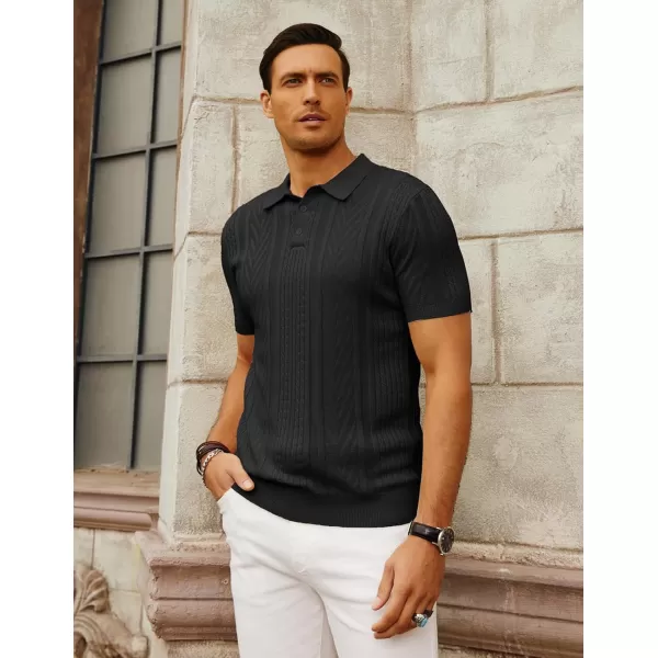 PJ PAUL JONES Mens Knitted Polo Shirt Short Sleeve Knit Texture Shirt Men Knitting Golf T Shirts