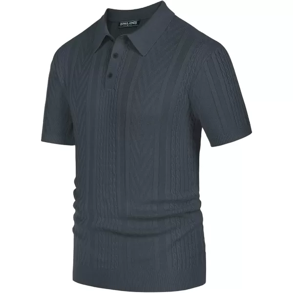 PJ PAUL JONES Mens Knitted Polo Shirt Short Sleeve Knit Texture Shirt Men Knitting Golf T Shirts