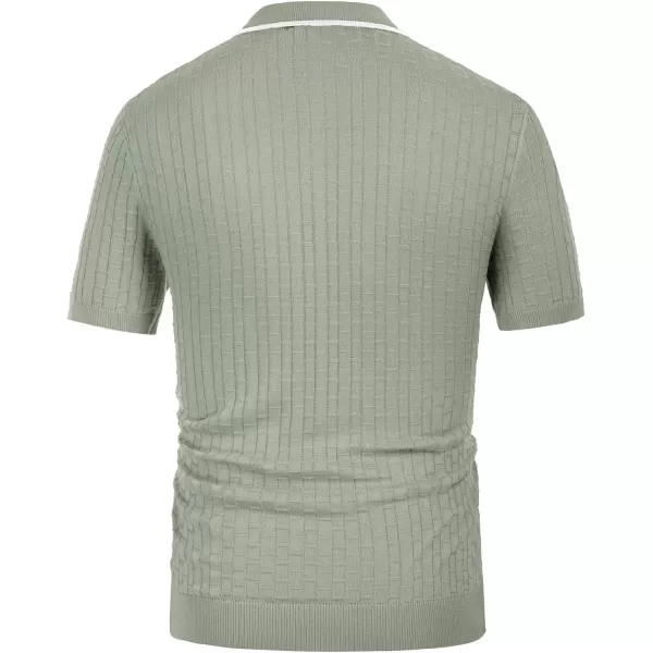 PJ PAUL JONES Mens Knitted Polo Shirts Short Sleeve Texture Summer Polo T Shirt Casual Pullover Polo Shirt